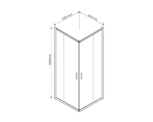 Душевой уголок Vincea Garda VSS-1G8012CLGM 1200x800 вороненая сталь стекло прозрачное