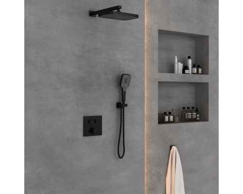 Душевой комплект Vincea VSFW-4211MB встраиваемый 2 режима черный