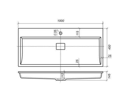 Раковина для ванной 100 см, Uperwood Barsa, белая глянцевая