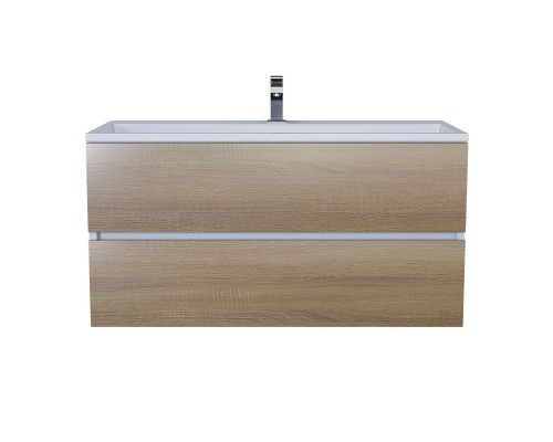 Тумба с раковиной подвесная Uperwood Barsa 100х45х57 см, дуб сонома