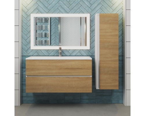 Тумба с раковиной подвесная Uperwood Barsa 100х45х57 см, дуб сонома