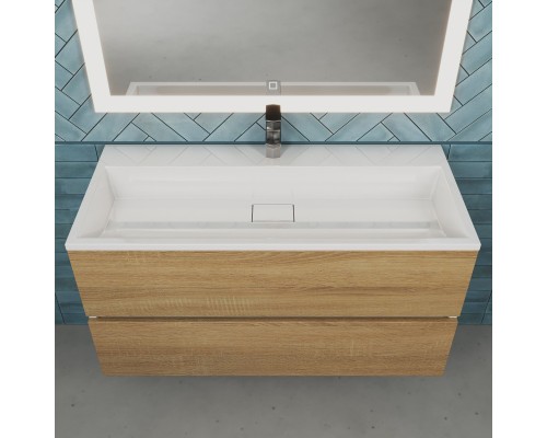 Тумба с раковиной подвесная Uperwood Barsa 100х45х57 см, дуб сонома