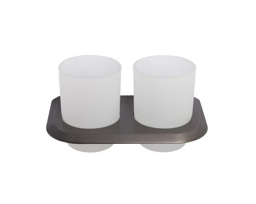 Стакан для зубных щеток Cezares Liner LINER-TUMDS-GM двойной Оружейная сталь