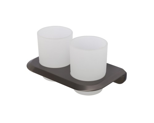 Стакан для зубных щеток Cezares Liner LINER-TUMDS-GM двойной Оружейная сталь