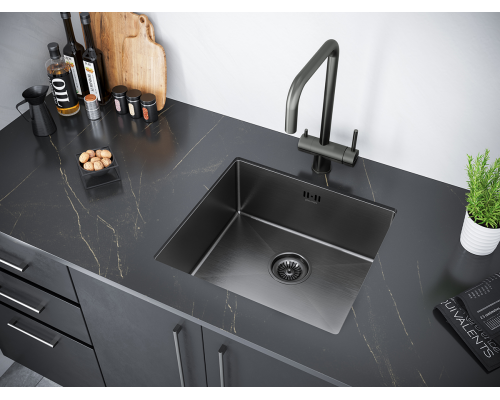 Кухонная мойка Paulmark Marx 44 PM214844-GM Вороненая сталь