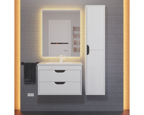 Тумба с раковиной подвесная Uperwood Modul 62х45х57 см, белая/графит