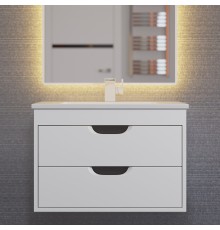 Тумба с раковиной подвесная Uperwood Modul 62х45х57 см, белая/графит