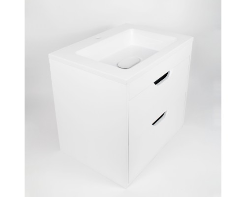 Тумба с раковиной подвесная Uperwood Modul 62х45х57 см, белая/графит