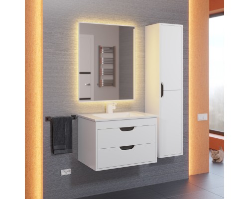 Тумба с раковиной подвесная Uperwood Modul 62х45х57 см, белая/графит