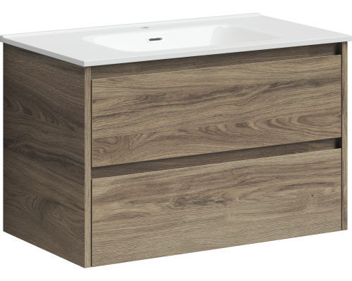 Тумба под раковину SANCOS Libra 790х450х500, c двумя ящиками, дуб чарльстон
