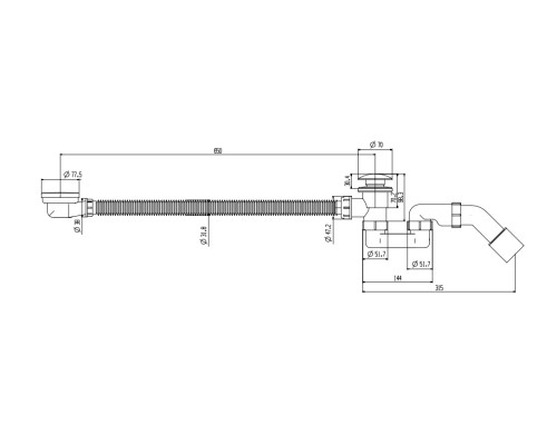 Слив-перелив для ванны AltroBagno BD 070306 Br бронза