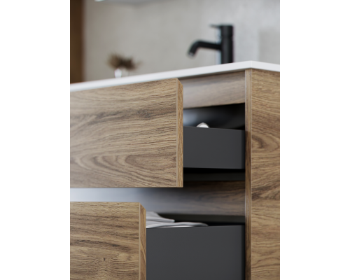 Тумба под раковину SANCOS Libra 790х450х500, c двумя ящиками, дуб чарльстон