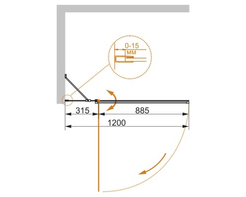 Шторка на ванну Cezares ECO-V-11-120/140-C-Cr