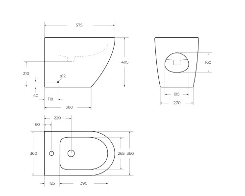 Биде BelBagno Sfera-R BB2141B Белое