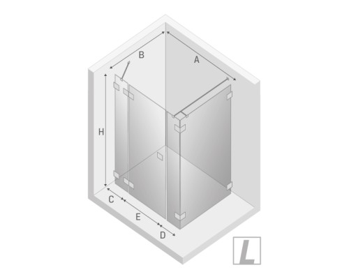 Душевое ограждение NEW TRENDY EVENTA PLUS L 110x80x200 хром