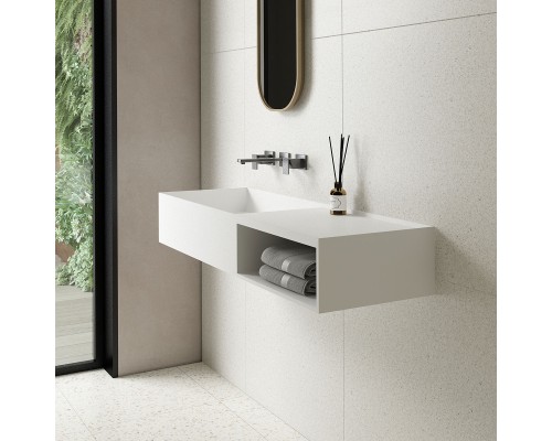 Раковина из искусственного камня Vincea VWB-6S112MW 1200x400x200 подвесная белый матовый