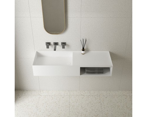 Раковина из искусственного камня Vincea VWB-6S112MW 1200x400x200 подвесная белый матовый