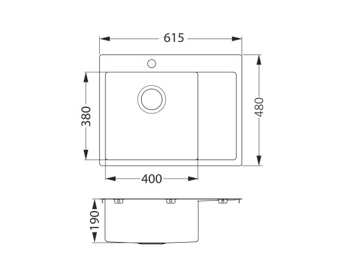 Мойка кухонная Alveus Quarto 20 1124383 615x480 брашированная сталь