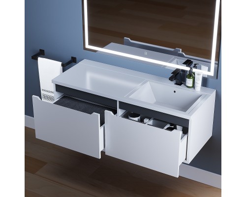 Тумба под раковину Uperwood Tanos 120 см, правая, белая/графит