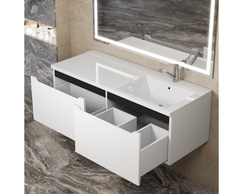 Тумба под раковину Uperwood Tanos 120 см, правая, белая/графит