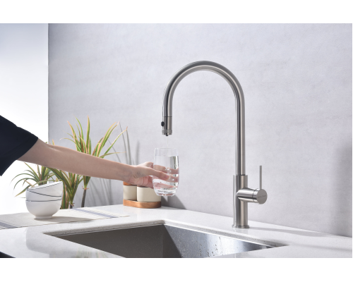 Смеситель для кухни Paulmark Galant Ga213077-BS Брашированная сталь