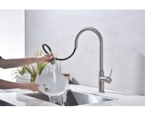 Смеситель для кухни Paulmark Galant Ga213077-BS Брашированная сталь