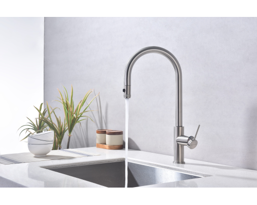 Смеситель для кухни Paulmark Galant Ga213077-BS Брашированная сталь