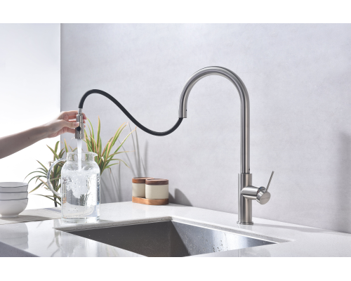 Смеситель для кухни Paulmark Galant Ga213077-BS Брашированная сталь