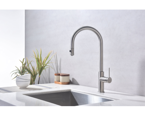 Смеситель для кухни Paulmark Galant Ga213077-BS Брашированная сталь