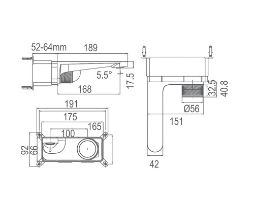 Встроенный смеситель для раковины Arrow ARM12868CP хром