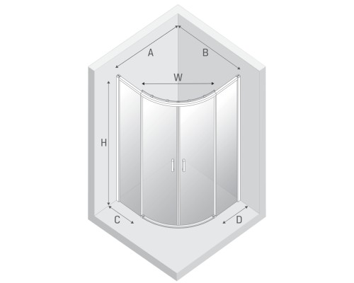 Душевое ограждение NEW TRENDY PRIME WHITE 90x90x200 (белый)