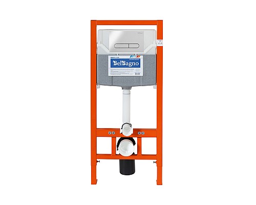 Инсталляция BelBagno BB001-120/BB005-PR-CHROME с клавишей смыва Хром глянцевый Инсталляция BelBagno BB001-120/BB005-PR-CHROME с клавишей смыва Хром глянцевый