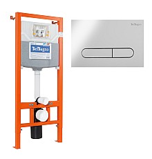 Инсталляция BelBagno BB001-120/BB005-PR-CHROME с клавишей смыва Хром глянцевый