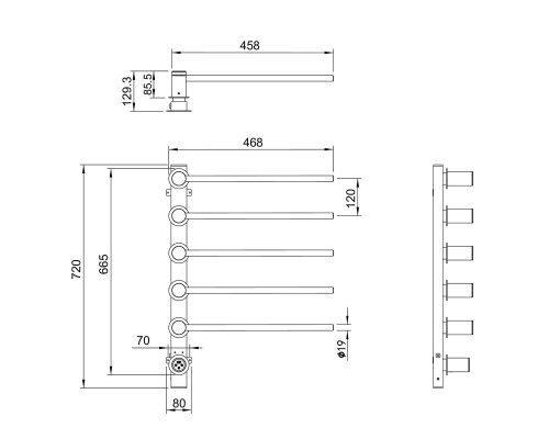 Полотенцесушитель электрический Wonzon&Woghand HAMBURG, Браш никель WW-AL315-BR