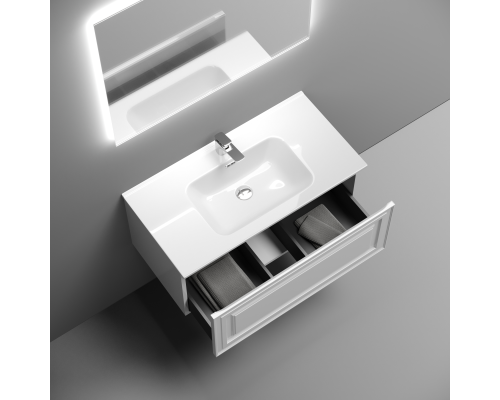 Тумба под раковину подвесная Sancos Very 89х44х40,, с доводчиками, Bianco, VR90W