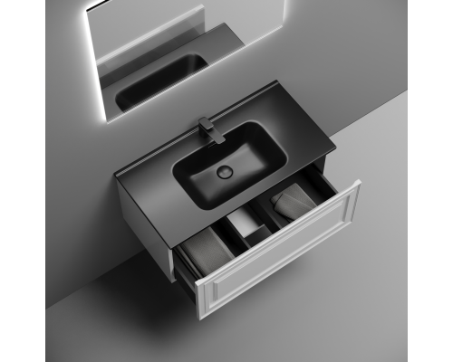 Тумба под раковину подвесная Sancos Very 89х44х40,, с доводчиками, Bianco, VR90W