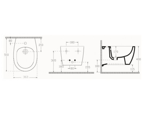Биде ISVEA Infinity подвесной 365x530x400 синий матовый 10NF41001SV-2Z