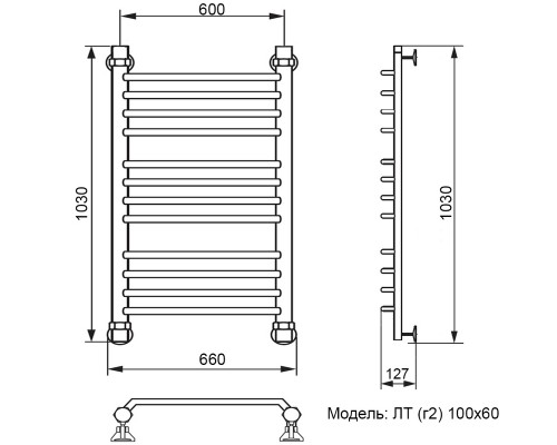 Полотенцесушитель Водяной Nika 100х60 1644-2746