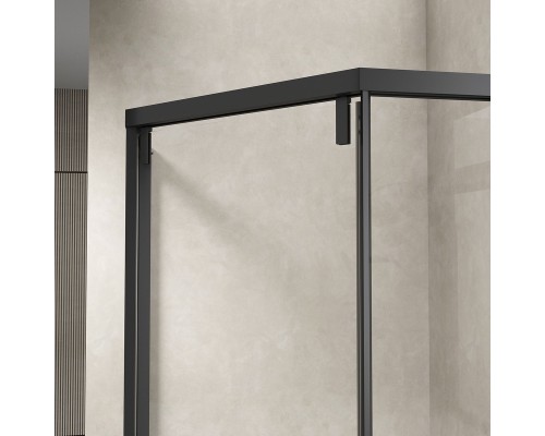 Душевой уголок Vincea Show VSP1-4SH100CLB 1000x1000 черный стекло прозрачное