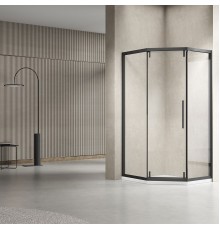 Душевой уголок Vincea Show VSP1-4SH100CLB 1000x1000 черный стекло прозрачное