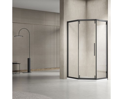 Душевой уголок Vincea Show VSP1-4SH100CLB 1000x1000 черный стекло прозрачное