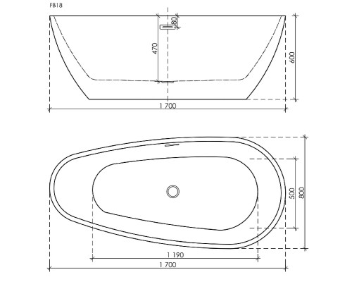 Акриловая ванна Sancos Avocado 170x80 FB18 без гидромассажа