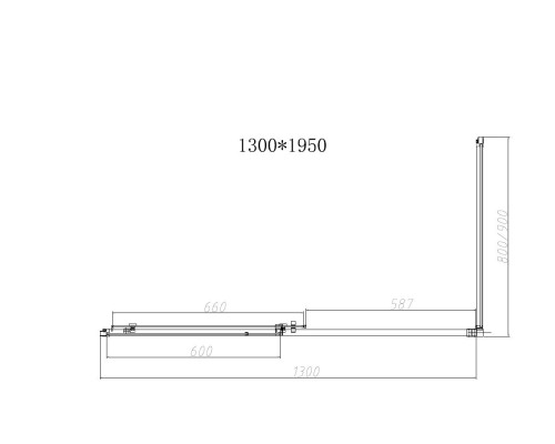 Душевой уголок Vincea Slim-N VSR-4SN9013CLB 1300x900 черный стекло прозрачное