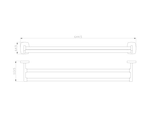 Полотенцедержатель двойной Wonzon&Woghand, Хром