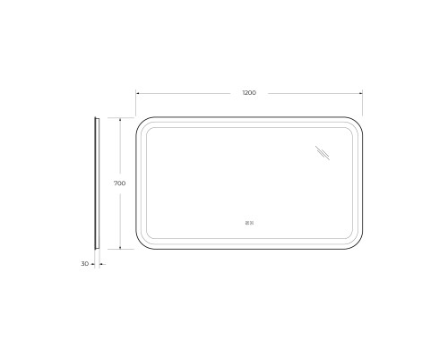 Зеркало Cezares Stylus 120 CZR-SPC-STYLUS-1200-700-TCH-WARM с подсветкой с сенсорным выключателем и подогревом