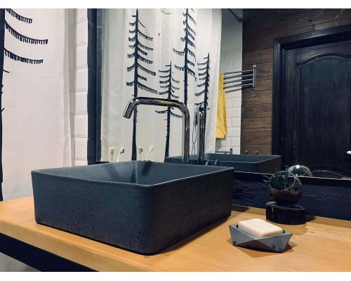 Раковина накладная бетонная Uperwood Square 39х39х12 см, квадратная, черная