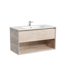 Тумба под раковину подвесная Sancos Marmi 1.0 89х44, с доводчиками, дуб галифакс, MR1.090EG