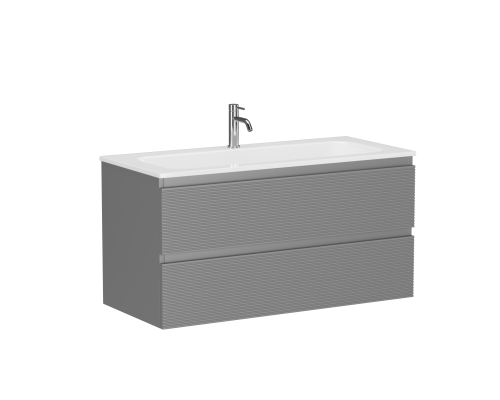 Тумба подвесная SANCOS Folk 995х445х500, c двумя ящиками, Ergraut soft FL100ES