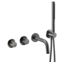 Смеситель термостатический для ванны встраиваемый Benesque Lumiere 11011903 черный брашированный