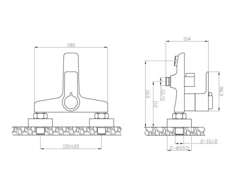 Смеситель для ванны BelBagno Ancona ANCONA-VASM-CRM с термостатом Хром